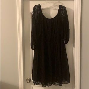 Black Boho Lace Dress